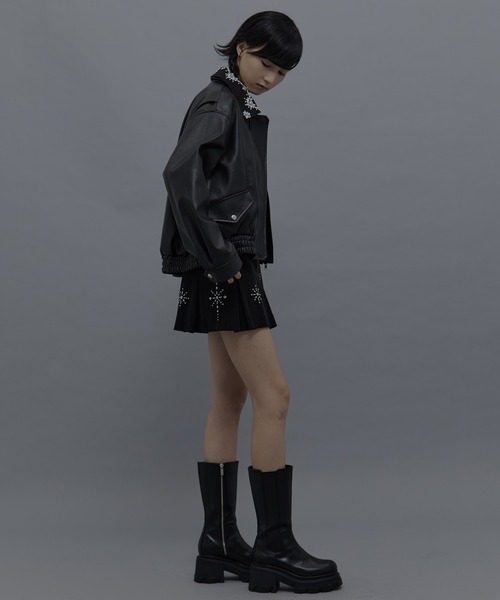 tanakadaisuke（タナカダイスケ）の「【tanakadaisuke/タナカダイスケ】crystal bijou collar 2WAY blouson/クリスタルビジュー2WAYブルゾン（ブルゾン・レディース・ホワイト/ブラック・FREE）」の17枚目の写真