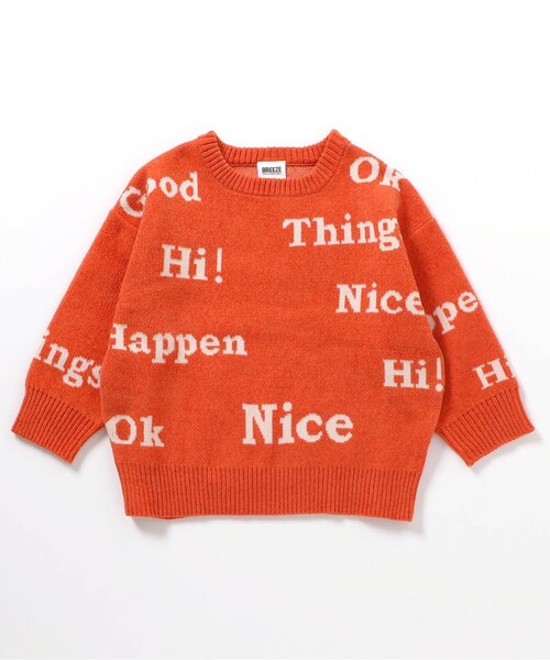 BREEZE（ブリーズ）の「【洗える】ナイス！タッチ！３柄ニット_ジュニア対応（ニット/セーター・キッズ・ネイビー/オレンジ/グリーン・90/100/120/140）」の4枚目の写真