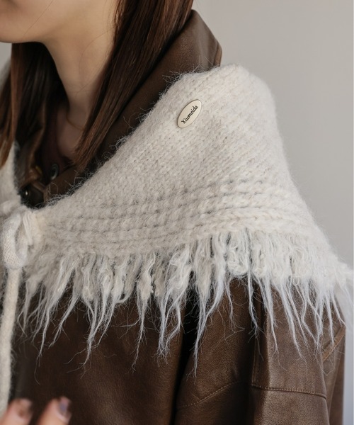 sakishimatokyo（サキシマトーキョー）の「フリンジニットショール（ストール/ショール・レディース・チャコール/ベージュ/ネイビー/アイボリー・FREE）」の10枚目の写真