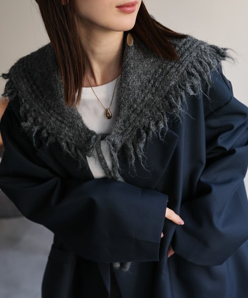 セール】フリンジニットショール（ストール/ショール
