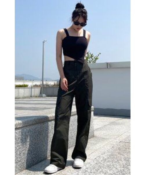 KOLEAT（コレット）の「クーリングハイウエストワイドカーゴスラックスパンツ[KHAKI]（スラックス・レディース・その他・MEDIUM/SMALL）」の5枚目の写真