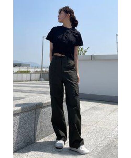 KOLEAT（コレット）の「クーリングハイウエストワイドカーゴスラックスパンツ[KHAKI]（スラックス・レディース・その他・MEDIUM/SMALL）」の7枚目の写真