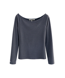 Se Stripe Boat-Neck Tee_5Colors
