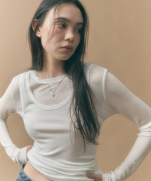 [セット] サイドシャーリングレイヤードTシャツ ホワイト MDTS067WHITE