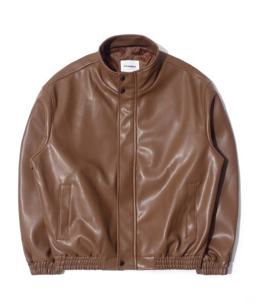 QT8 GARMENTS(キューティーエイトガーメント)の「GB Synthetic Leather Hidden Jacket (Brown)(ライダースジャケット・レディース・その他・MEDIUM)」の1枚目の写真