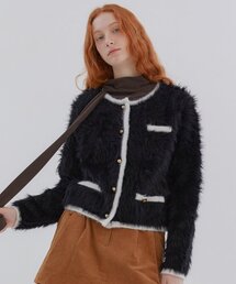 ANGORA KNIT JACKET_BLACK