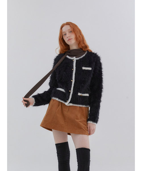 ANOETIC(アノエティック)の「ANGORA KNIT JACKET_BLACK(カーディガン/ボレロ・レディース・ブラック・FREE)」の3枚目の写真