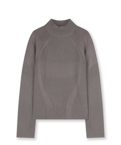 ACTIVE HIGH NECK KNIT CHARCOAL