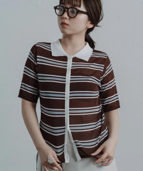 Поло с бордерной сеткой — border mesh polo shirt