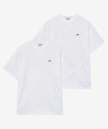 [2PACK]ヘビーウェイトスネルロゴ半袖Tシャツ_ホワイト/ホワイト