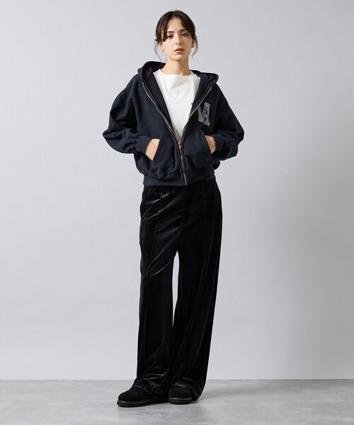 Rouge vif la cle（ルージュヴィフラクレ）の「【Keena/キーナ】ベロアセンタープレスパンツ/ベロア/センタープレス/お出かけ【WEB限定】（その他パンツ・レディース・ブラック/グレー・S/M）」の10枚目の写真