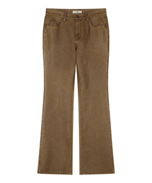 W) VINTAGE LEATHER FLARE PANT BROWN