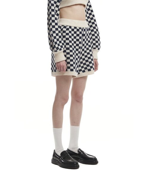 TRUNK PROJECT（トランクプロジェクト）の「Check Knit Short_WHITE/BLACK（その他パンツ・レディース・その他・SMALL/X-SMALL/XX-SMALL/LARGE）」の3枚目の写真