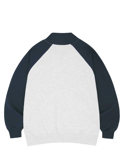 GAINSBORO（ゲインズボロ）の「GSBロゴラグランハーフジップ_ホワイトメランジ/ネイビー（スウェット・メンズ・その他・LARGE/MEDIUM/SMALL/X-LARGE）」の4枚目の写真