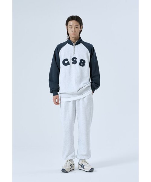 GAINSBORO（ゲインズボロ）の「GSBロゴラグランハーフジップ_ホワイトメランジ/ネイビー（スウェット・メンズ・その他・LARGE/MEDIUM/SMALL/X-LARGE）」の5枚目の写真