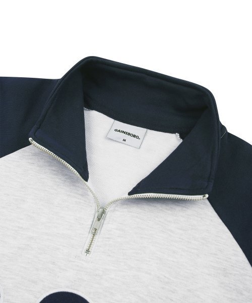 GAINSBORO（ゲインズボロ）の「GSBロゴラグランハーフジップ_ホワイトメランジ/ネイビー（スウェット・メンズ・その他・LARGE/MEDIUM/SMALL/X-LARGE）」の6枚目の写真