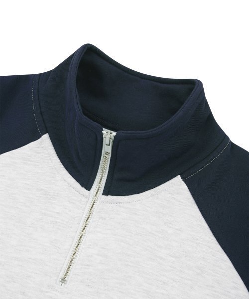 GAINSBORO（ゲインズボロ）の「GSBロゴラグランハーフジップ_ホワイトメランジ/ネイビー（スウェット・メンズ・その他・LARGE/MEDIUM/SMALL/X-LARGE）」の7枚目の写真