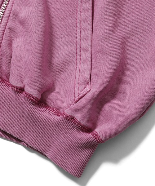 X-girl（エックスガール）の「PIGMENT DYED SCRIPT LOGO COMPACT ZIP UP SWEAT HOODIE（パーカー・レディース・ブラック/ピンク/グレー・S/M）」の13枚目の写真