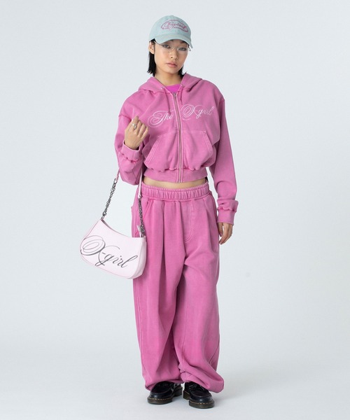 PIGMENT DYED SCRIPT LOGO COMPACT ZIP UP SWEAT HOODIE（パーカー