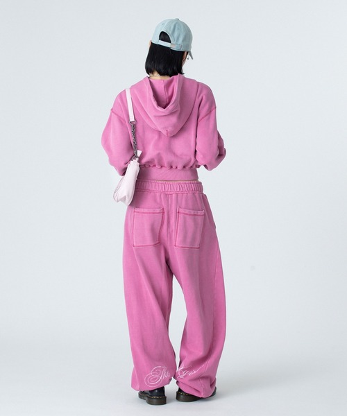 PIGMENT DYED SCRIPT LOGO COMPACT ZIP UP SWEAT HOODIE（パーカー