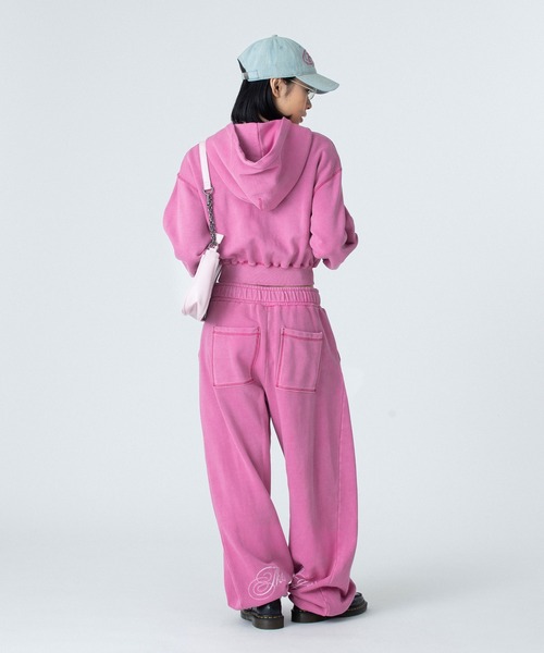 PIGMENT DYED SCRIPT LOGO COMPACT ZIP UP SWEAT HOODIE（パーカー