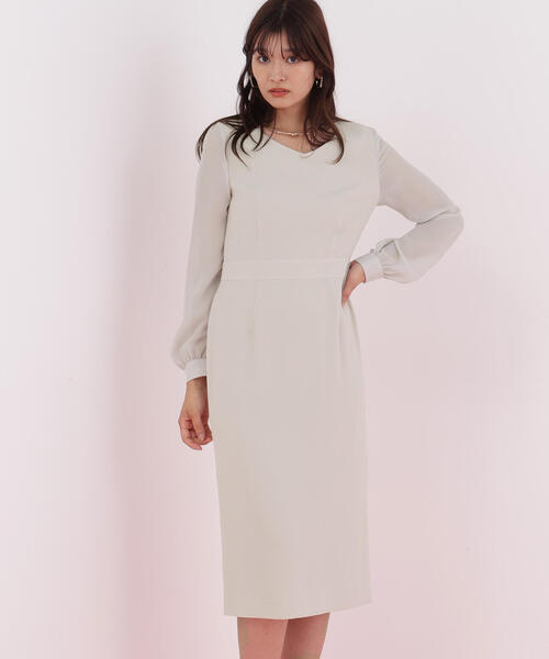 PINKY&DIANNE（ピンキーアンドダイアン）の「◆ダイヤモンドネックコンビワンピース（ワンピース・レディース・ベージュ/ネイビー・36/38）」の2枚目の写真