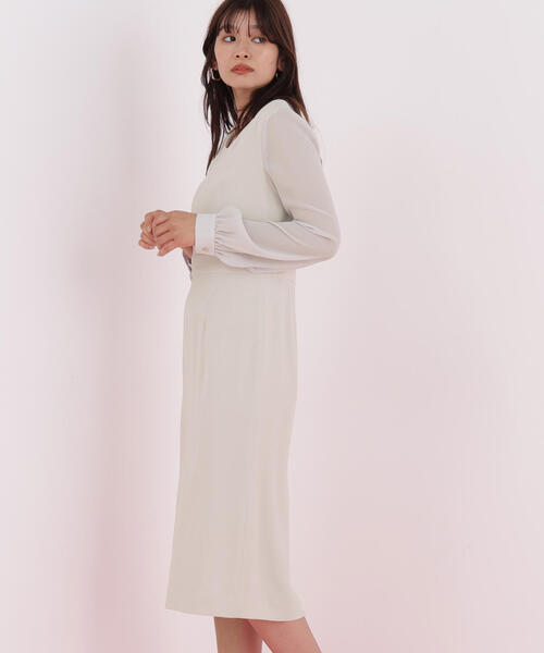 PINKY&DIANNE（ピンキーアンドダイアン）の「◆ダイヤモンドネックコンビワンピース（ワンピース・レディース・ベージュ/ネイビー・36/38）」の9枚目の写真