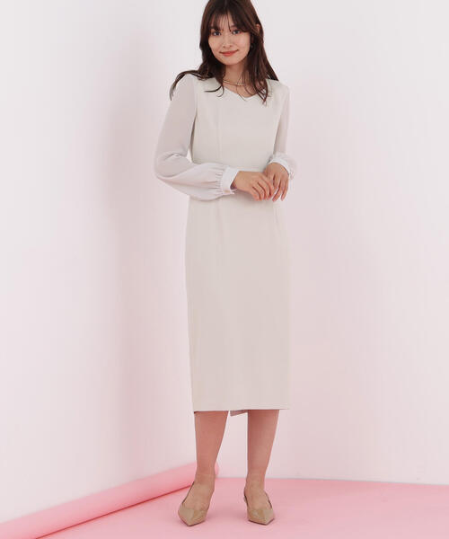 PINKY&DIANNE（ピンキーアンドダイアン）の「◆ダイヤモンドネックコンビワンピース（ワンピース・レディース・ベージュ/ネイビー・36/38）」の10枚目の写真