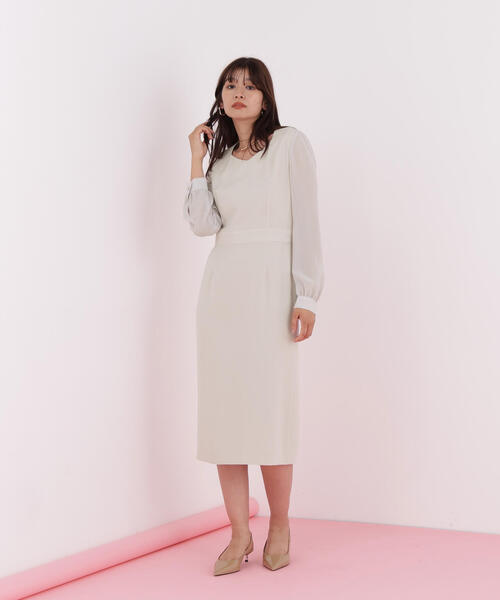 PINKY&DIANNE（ピンキーアンドダイアン）の「◆ダイヤモンドネックコンビワンピース（ワンピース・レディース・ベージュ/ネイビー・36/38）」の11枚目の写真