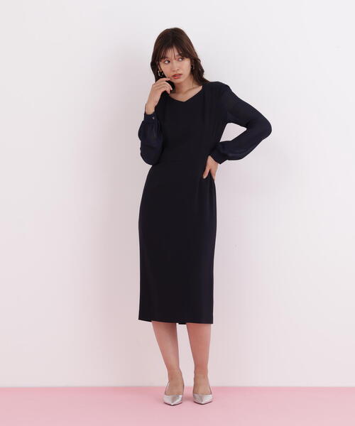 PINKY&DIANNE（ピンキーアンドダイアン）の「◆ダイヤモンドネックコンビワンピース（ワンピース・レディース・ベージュ/ネイビー・36/38）」の19枚目の写真