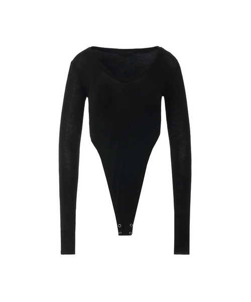 A.R.U(エイアールユー)の「V BODY SUIT(Tシャツ/カットソー・レディース・ホワイト/アッシュグレー/ブラック/ダークグリーン/ブラウン/レッド・FREE)」の1枚目の写真