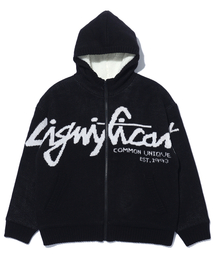 SIGNIFICANT（シグニフィカント）の「ストリートレタリングボアジップアップ LP4SU854_BLACK（パーカー）」
