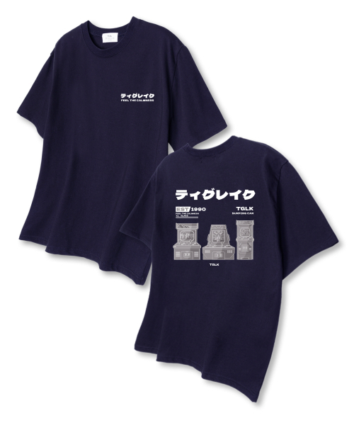 TI.GLAKE(ティーグレイク)の「ジョイスティック オーバーサイズ 半袖Tシャツ ネイビー(Tシャツ/カットソー・レディース・その他・LARGE/X-LARGE/XX-LARGE)」の1枚目の写真