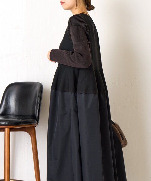 Jena espace merveilleux(ジェナ エスパスメルヴェイユ)の「【体系カバー/上品】ペプラム切替ワンピース(ワンピース・レディース・ネイビー/ブラック・FREE)」の7枚目の写真