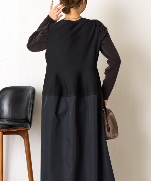 Jena espace merveilleux(ジェナ エスパスメルヴェイユ)の「【体系カバー/上品】ペプラム切替ワンピース(ワンピース・レディース・ネイビー/ブラック・FREE)」の8枚目の写真