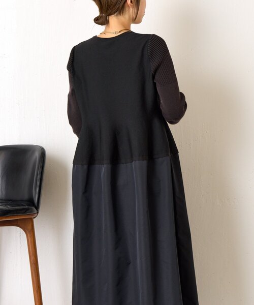 Jena espace merveilleux(ジェナ エスパスメルヴェイユ)の「【体系カバー/上品】ペプラム切替ワンピース(ワンピース・レディース・ネイビー/ブラック・FREE)」の9枚目の写真