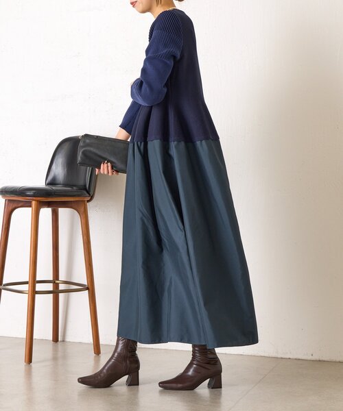 Jena espace merveilleux(ジェナ エスパスメルヴェイユ)の「【体系カバー/上品】ペプラム切替ワンピース(ワンピース・レディース・ネイビー/ブラック・FREE)」の13枚目の写真