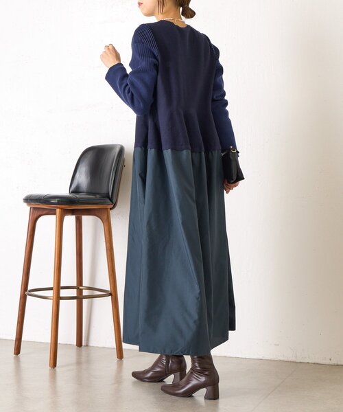 Jena espace merveilleux(ジェナ エスパスメルヴェイユ)の「【体系カバー/上品】ペプラム切替ワンピース(ワンピース・レディース・ネイビー/ブラック・FREE)」の15枚目の写真