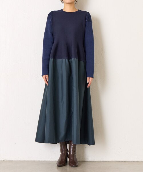 Jena espace merveilleux(ジェナ エスパスメルヴェイユ)の「【体系カバー/上品】ペプラム切替ワンピース(ワンピース・レディース・ネイビー/ブラック・FREE)」の22枚目の写真