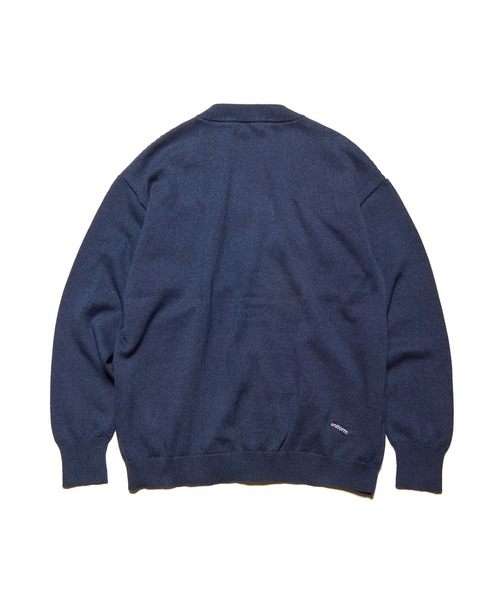 uniform experiment(ユニフォームエクスペリメント)の「MIDDLE GAUGE KNIT CARDIGAN(カーディガン/ボレロ・メンズ・アイボリー/インディゴブルー・2/3/1/4/5)」の4枚目の写真