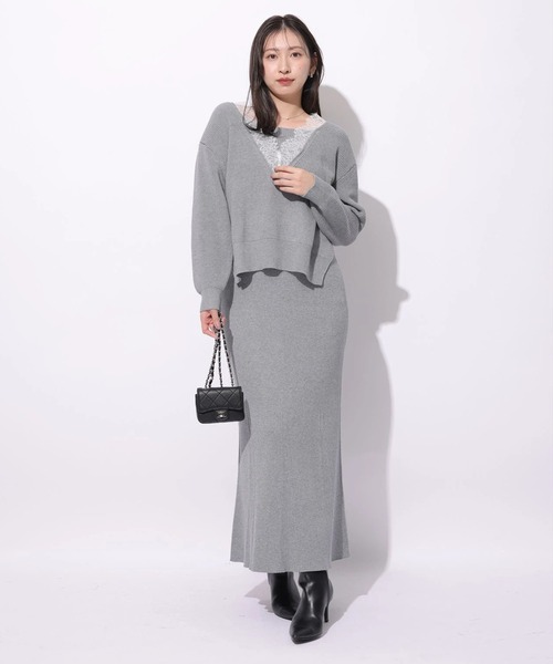 Mystrada（マイストラーダ）の「Ｖネックレースプルオーバー（ニット/セーター・レディース・ベージュ系その他/グリーン系その他2/ホワイト/グレー・38）」の8枚目の写真