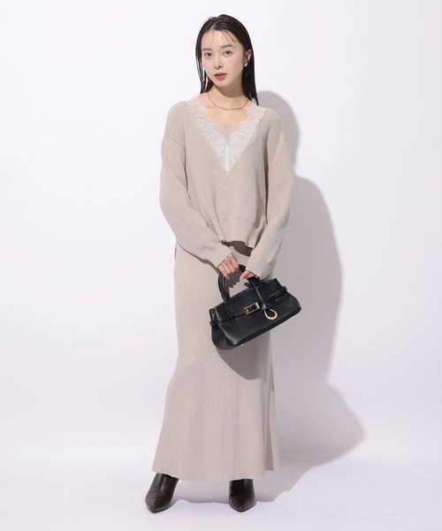 Vネックレースプルオーバー（ニット/セーター）｜Mystrada（マイ