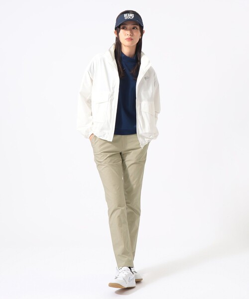 BEAMS GOLF（ビームスゴルフ）の「ORANGE LABEL / フード付き スタンドカラーブルゾン（撥水）．（ブルゾン・レディース・ホワイト/ベージュ・SMALL/MEDIUM/LARGE）」の3枚目の写真