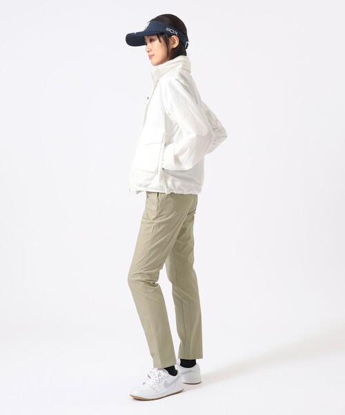 BEAMS GOLF（ビームスゴルフ）の「ORANGE LABEL / フード付き スタンドカラーブルゾン（撥水）．（ブルゾン・レディース・ホワイト/ベージュ・SMALL/MEDIUM/LARGE）」の4枚目の写真