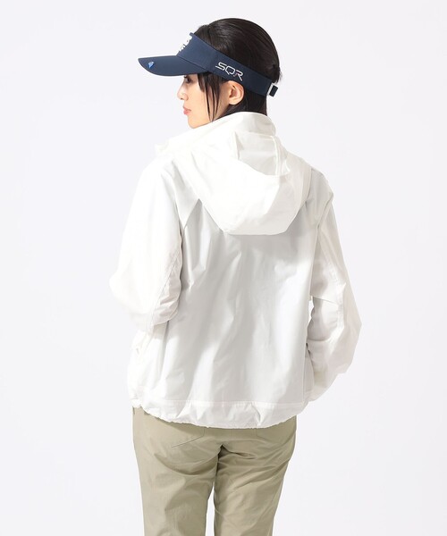BEAMS GOLF（ビームスゴルフ）の「ORANGE LABEL / フード付き スタンドカラーブルゾン（撥水）．（ブルゾン・レディース・ホワイト/ベージュ・SMALL/MEDIUM/LARGE）」の7枚目の写真