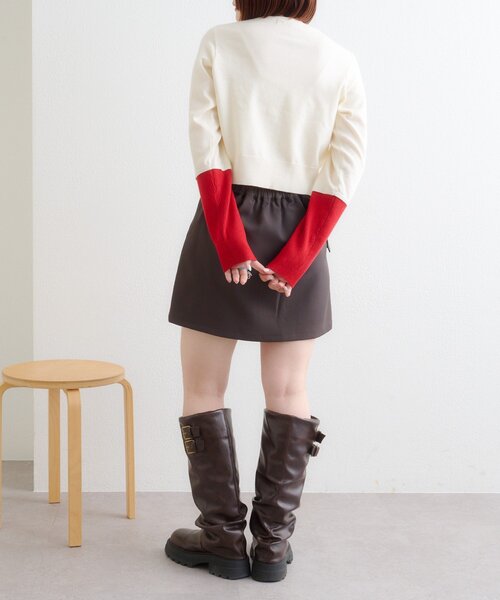 w closet（ダブルクローゼット）の「チェックシャツレイヤードカーディガン（カーディガン/ボレロ・レディース・グレー/アイボリー/イエロー/ブラウン/レッド・FREE）」の14枚目の写真