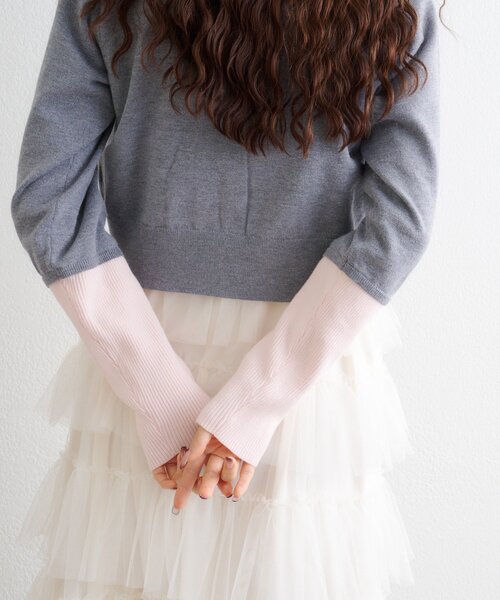 w closet（ダブルクローゼット）の「チェックシャツレイヤードカーディガン（カーディガン/ボレロ・レディース・グレー/アイボリー/イエロー/ブラウン/レッド・FREE）」の22枚目の写真