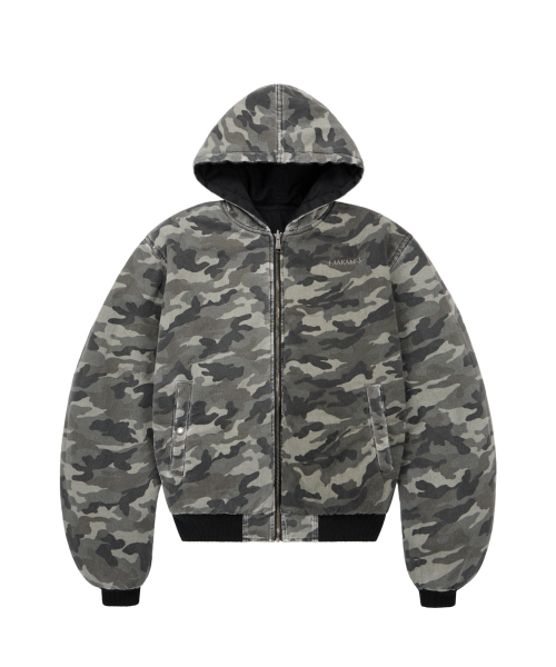 Camouflage Reversible Puffer Jacket (Black)