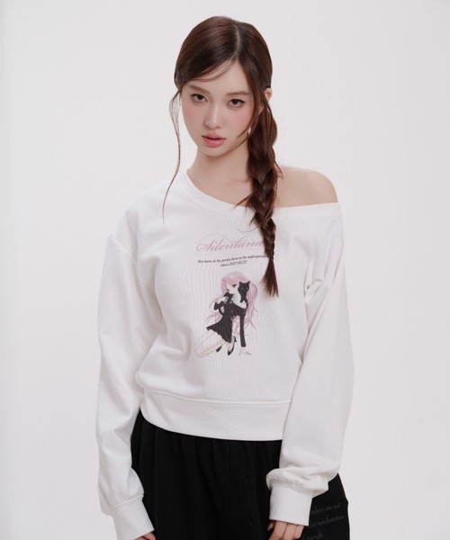 silent(and)(サイレントアンド)の「Sassy Cat Sweat(スウェット・レディース・ホワイト・FREE)」の6枚目の写真