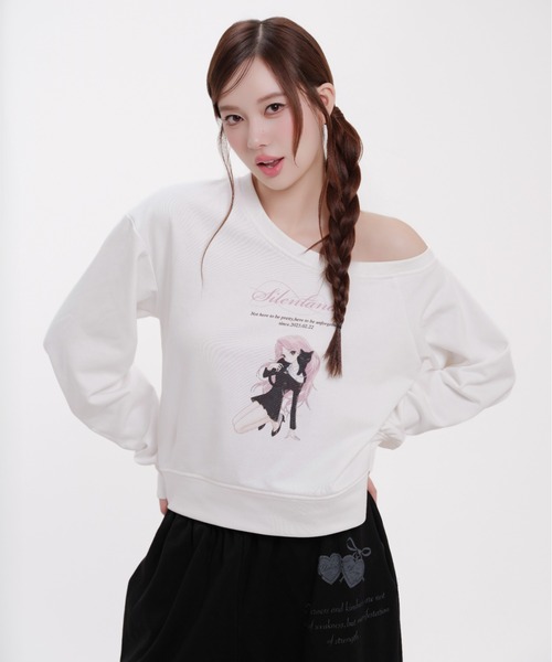 silent(and)(サイレントアンド)の「Sassy Cat Sweat(スウェット・レディース・ホワイト・FREE)」の3枚目の写真